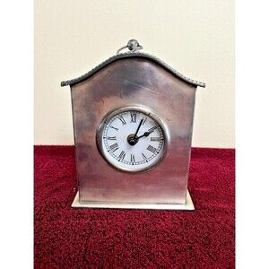 Vintage 7" Market Bazaar Polished Steel Table Clock